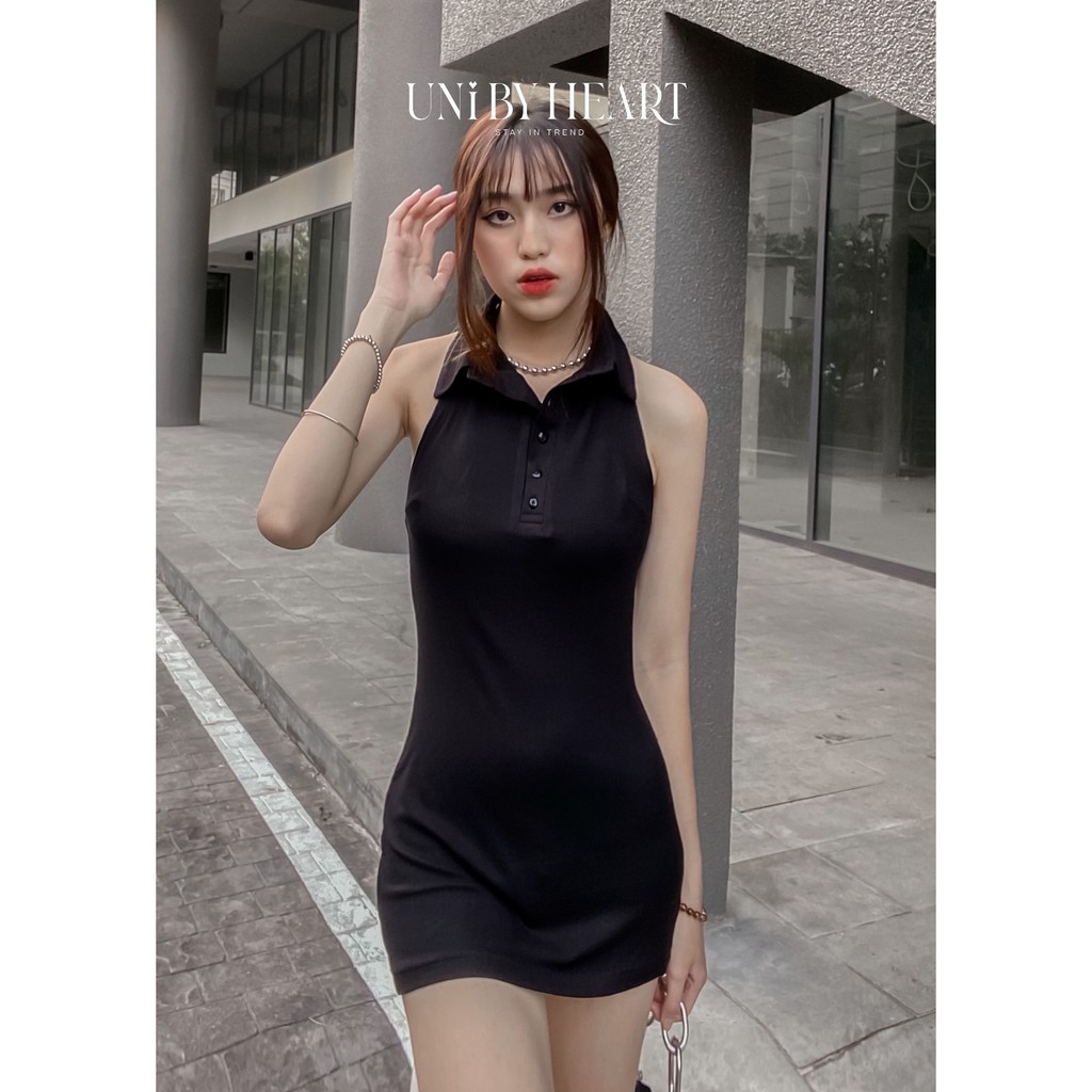 [Mã SKAMA06 giảm 8% tối đa 50K đơn 250K] Váy body nữ Polo Dress VBD018 có cổ, vải co giãn thoáng mát - Uni By Heart | BigBuy360 - bigbuy360.vn