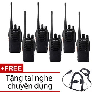 Combo 6 bộ đàm Baofeng BF-888S (đen) Tặng tai nghe chuyên dụng kèm theo