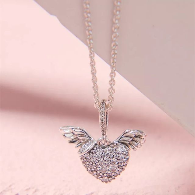 Charm treo cánh thiên thần đính đá bạc 925 ( vừa tất cả các vòng tay)