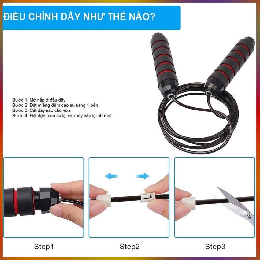 Dây Nhảy Giảm Cân Đốt Mỡ Toàn Thân Lõi Thép Đàn Hồi Bền Bỉ, Nhanh Chóng, Hiệu Quả