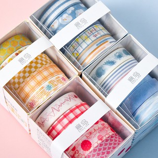 Washi tape Bullet Journal Bông Shop họa tiết hoa văn theo chủ đề set 5 cuộn