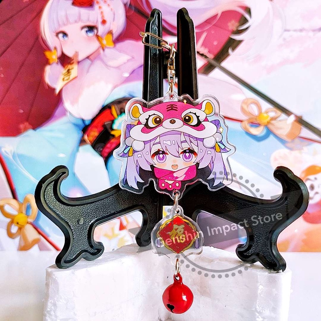 KEQING Móc khóa nhân vật game Genshin Impact PHIÊN BẢN TẾT (in giữa acrylic)