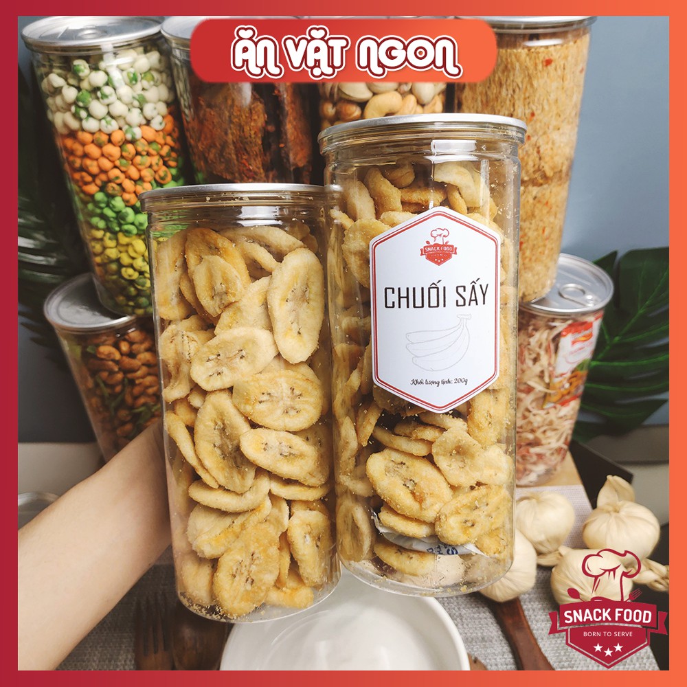 CHUỐI SẤY Giòn Ngọt Đà Lạt, hủ pet, Snack Food