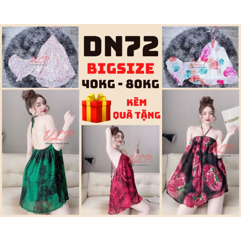 [BIGSIZE_80KG]_DN72_Set bộ yếm Chiffon 2 lớp kèm quần
