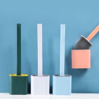 Cọ vệ sinh toilet bồn cầu, nhà tắm bằng silicon có giá đựng dán tường hình đám mây ( tuyển khách sỉ)