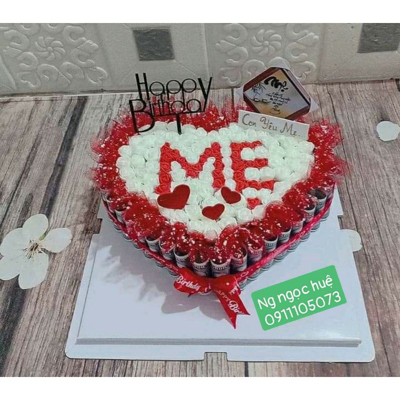BÁNH KEM BẰNG TIỀN 5K HÌNH TIM ĐỎ 💝