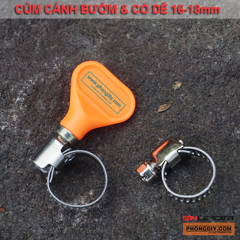 Cổ dê, cum ống cánh bướm phi ngoài 16-18mm