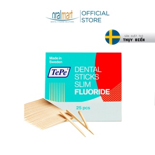 Tăm gỗ mỏng có fluor Tepe wooden slim with fluoride (25 cây)