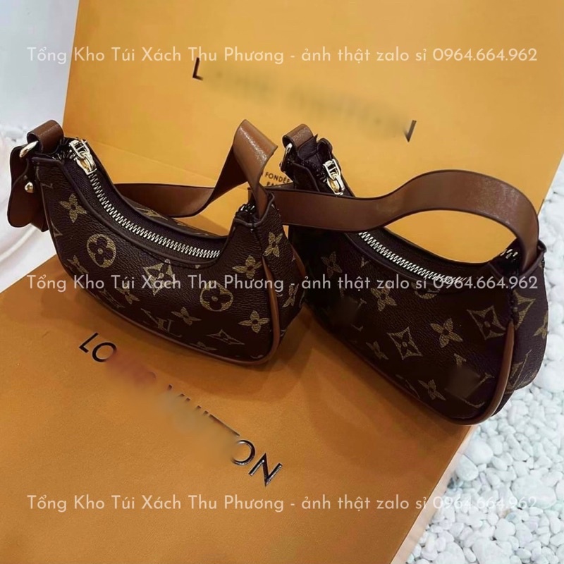 Túi kẹp nách hoạ tiết hoa nâu eo vỳ dáng thuyền siêu dễ thương - 2 size cho mẹ và bé