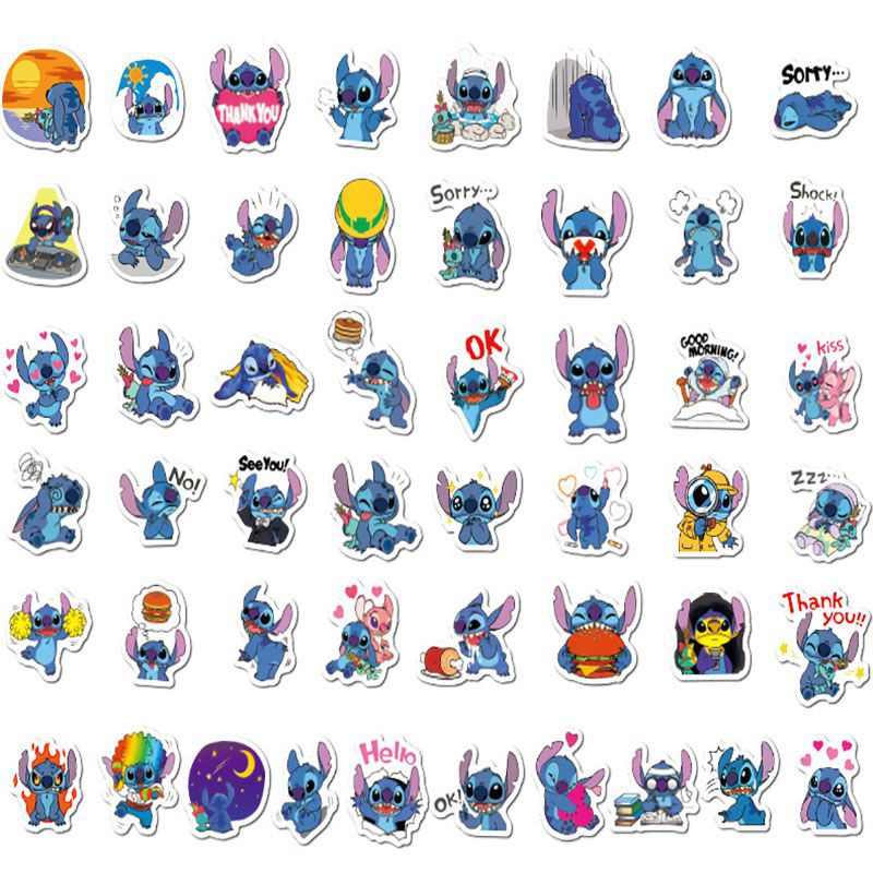 50 Miếng Dán Hoạt Hình Disney Chống Thấm Nước Trang Trí Laptop, Ván Trượt