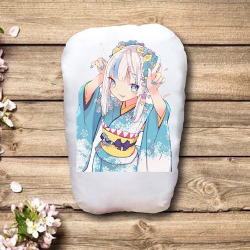 Gấu ôm gawr gure 2 mặt ảnh 22-50cm/ Gối ôm ngủ vtuber gawr gure