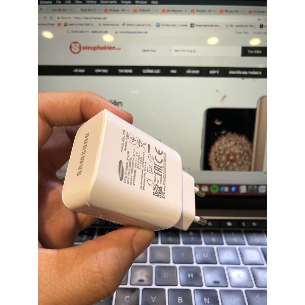 Cốc Sạc Nhanh Samsung QC 3.0 EP-TA300 dùng cho Note 9/ Đế sạc đôi và các model sạc nhanh samsung