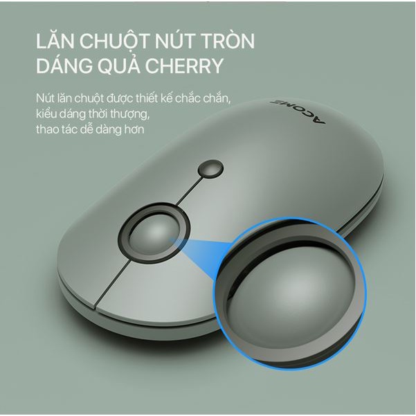 Chuột máy tính không dây ACOME AM300 2.4GHz Tĩnh Âm  nhiều màu dễ thương lựa chọn-Hàng chính hãng bảo hành 12T