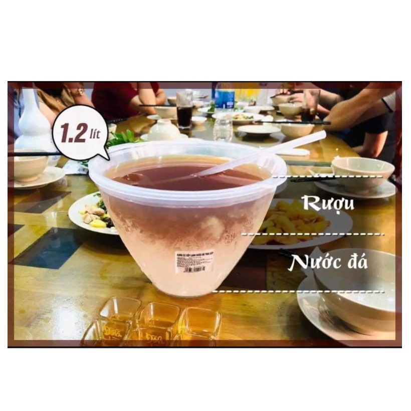 Bát đựng đá ướp lạnh rượu tặng kèm gái múc rượu nhựa Việt Nhật cao cấp