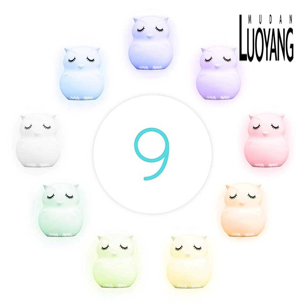 Đèn Ngủ LED Silicone Hình Cú Mèo Thay Đổi Màu Sắc Cho Bé