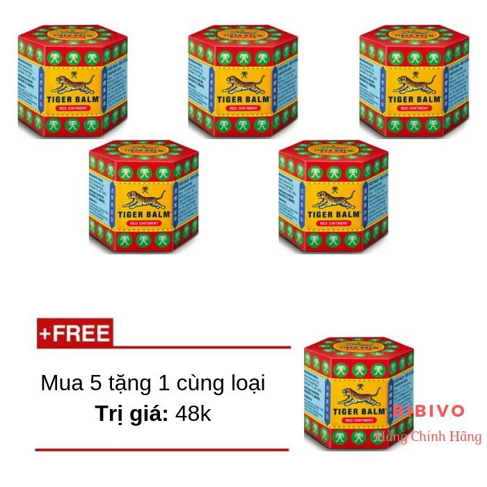 Hàng Có Hóa Đơn VAT - Mua 5 Tặng 1 - Dầu Cù Là Tiger Balm 19,4g - Singapore