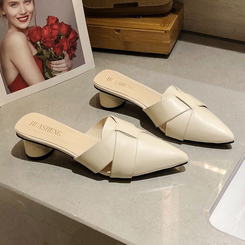 Giày Sandal Da Mềm Bít Mũi Thời Trang Mùa Hè Dễ Phối Đồ Cho Nữ 2022