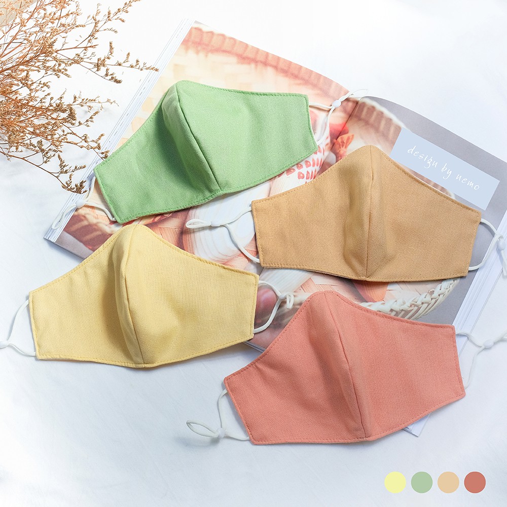 Khẩu Trang Vải Linen Nemo 3 lớp, sắc màu trái cây, có nút tăng giảm dây dễ điều chỉnh - KT4MTC | BigBuy360 - bigbuy360.vn
