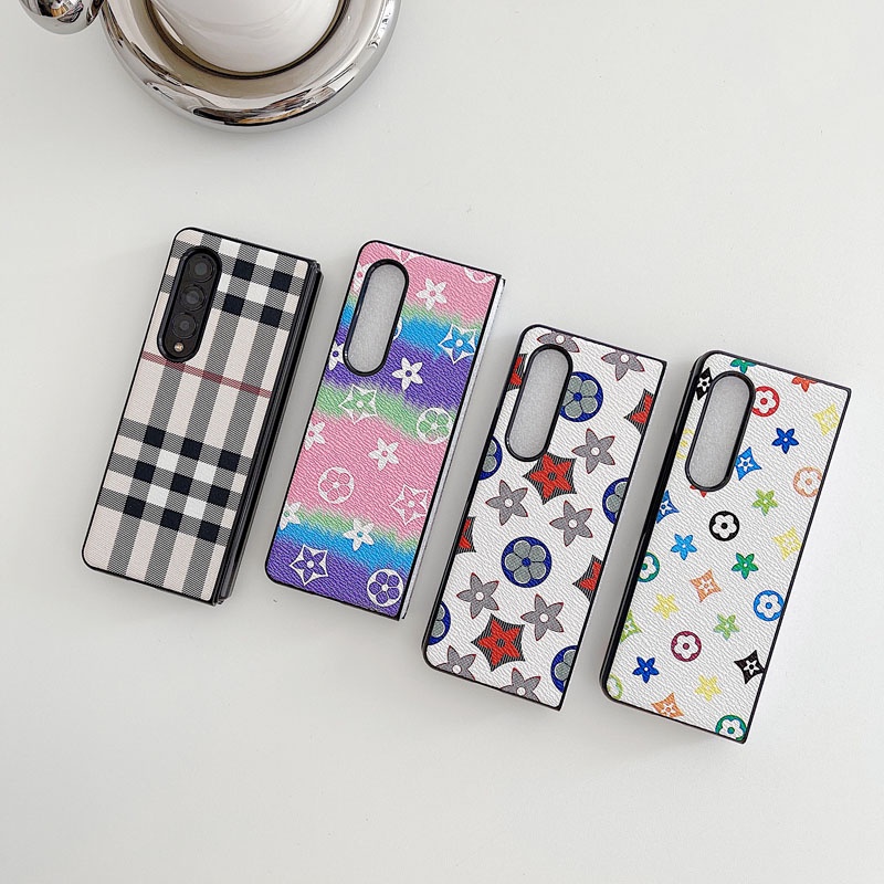 Ốp điện thoại cứng chống sốc họa tiết kẻ ô màu sắc bảo vệ toàn diện cho Samsung Galaxy Z Fold 3 Z Fold 2 Z Flip 3 5G