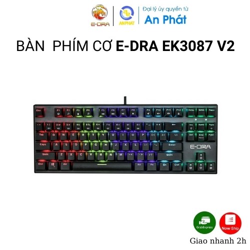 Bàn phím cơ EDRA EK3087 v2 - Siêu phẩm năm 2021 - Led Rainbown - Bảo hành 2 năm