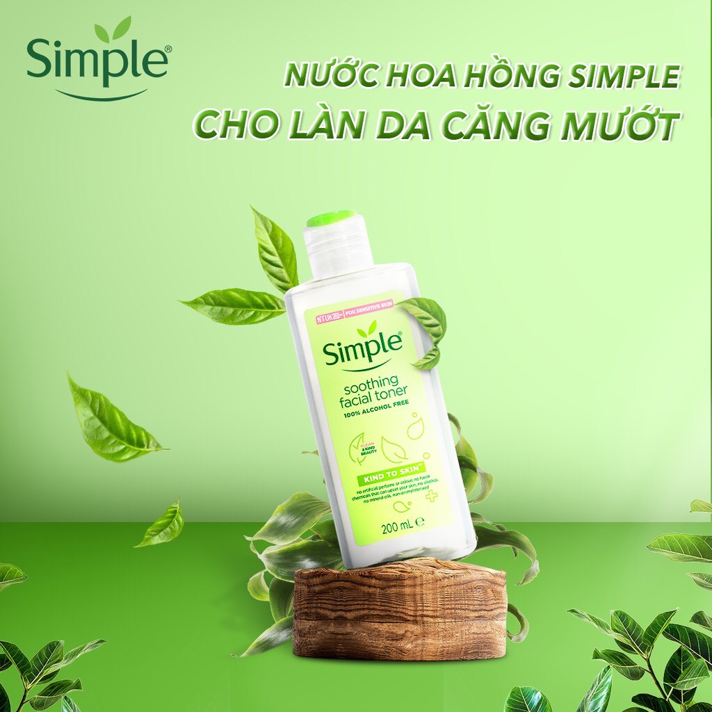 Nước Hoa Hồng soothing facial toner Simple Cân Bằng Ẩm Cho Da 200ml [HÀNG CHÍNH HÃNG]