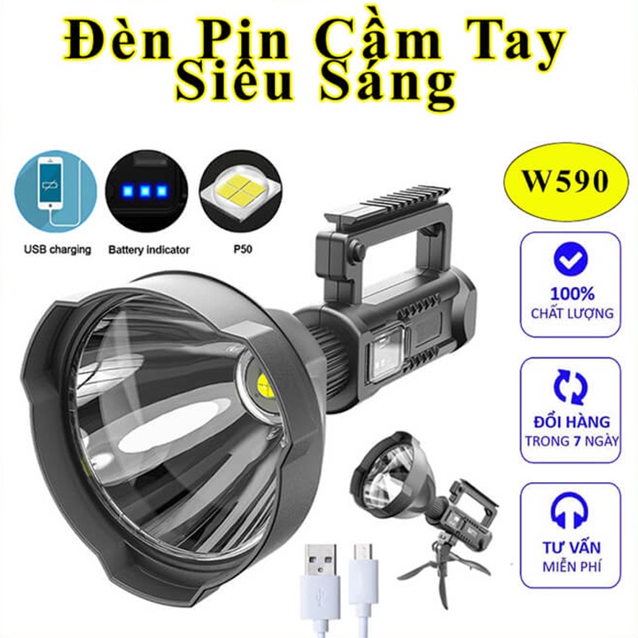 Đèn pin Siêu Sáng - Đèn Tuần Tra  siêu xa và siêu bền công suất 50w bóng đèn 4 lõi XHP70 rất tiện ích khi soi ban đêm