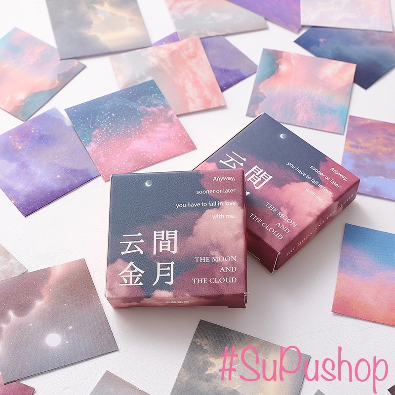 ☁️☁️HỘP STICKER 45 MIẾNG CHỦ ĐỀ BẦU TRỜI VÀ MÂY ĐẸP HƠN CHỮ ĐẸP NHA☁️☁️