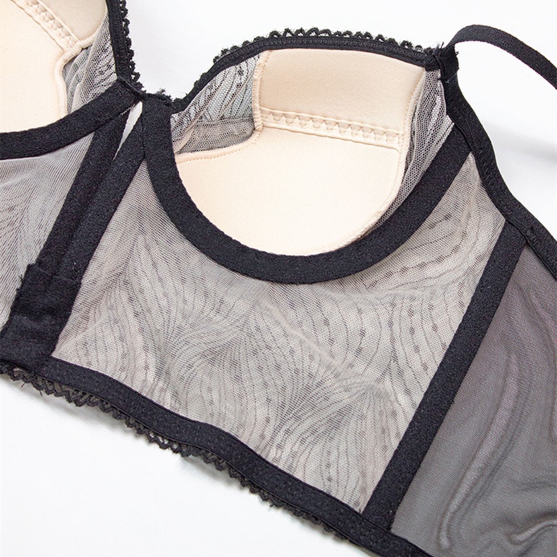 Áo bra  croset tôn giáng  quyến rũ cao cấp phối ren  đen trắng cicidream -AL090