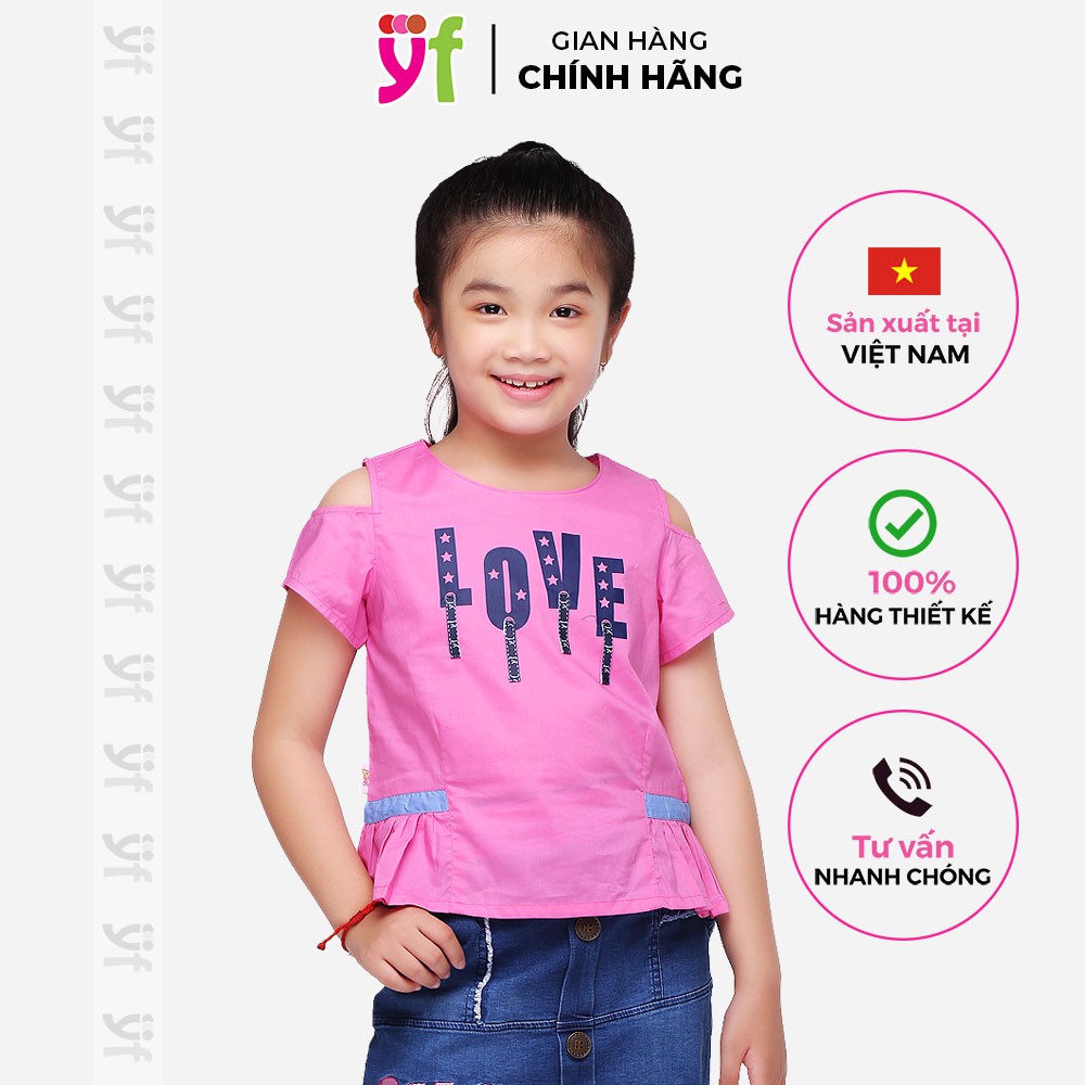 Áo vải cho bé thiết kế hở vai YF, size 12-55kg chất cotton mềm mát 9AX527