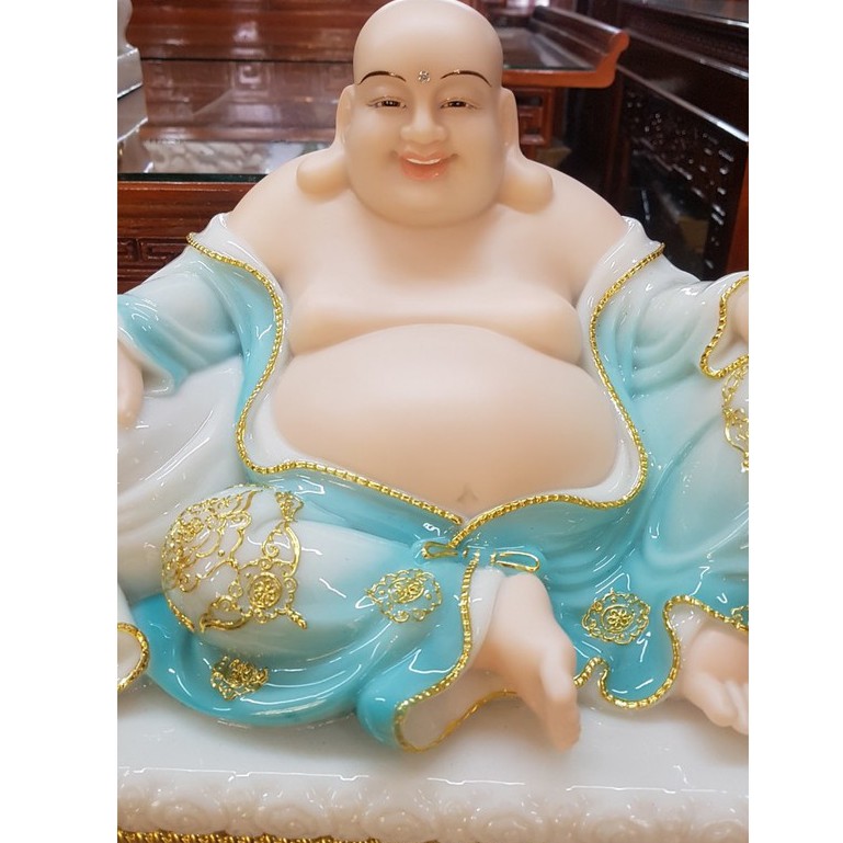 Tượng Phật Di Lặc Đài Loan cao cấp màu xanh biển, vô ưu an nhiên tự tại !!!