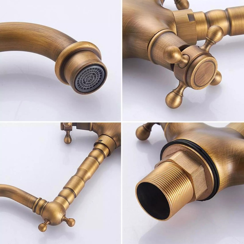 Vòi lavabo bằng đồng , vòi rửa mặt nóng lạnh bằng đồng tặng kèm bộ phụ kiện lắp đặt (BH 1 đổi 1 trong 24 tháng) | BigBuy360 - bigbuy360.vn