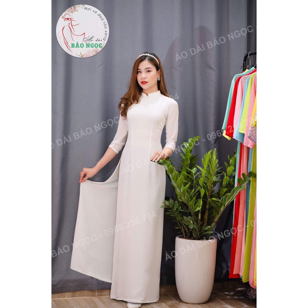 Áo Dài Trơn Truyền Thống Thiết Kế 4 Tà Đủ Màu Mặc Lên Fom Ôm Dáng, Rủ Tà, Làm Đồng Phục Nhóm