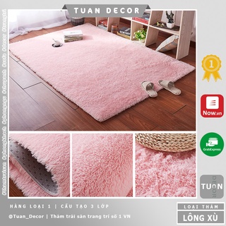 Thảm trải sàn lông xù cao cấp màu Hồng nhạt 1m6x1m