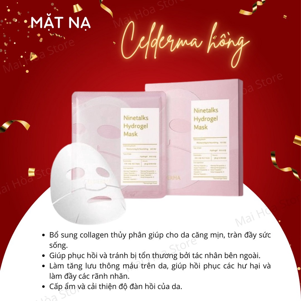 Mặt nạ thạch Celderma Ninetalks Hydrogel Mask (Hồng)
