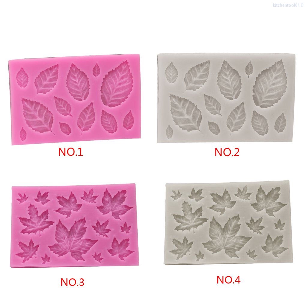 Khuôn Silicone Tạo Hình Làm Bánh Kẹo Hình Lá Phong Hoa Hồng 3d Diy Trang Trí Bánh Cupcake Nhà Bếptool01