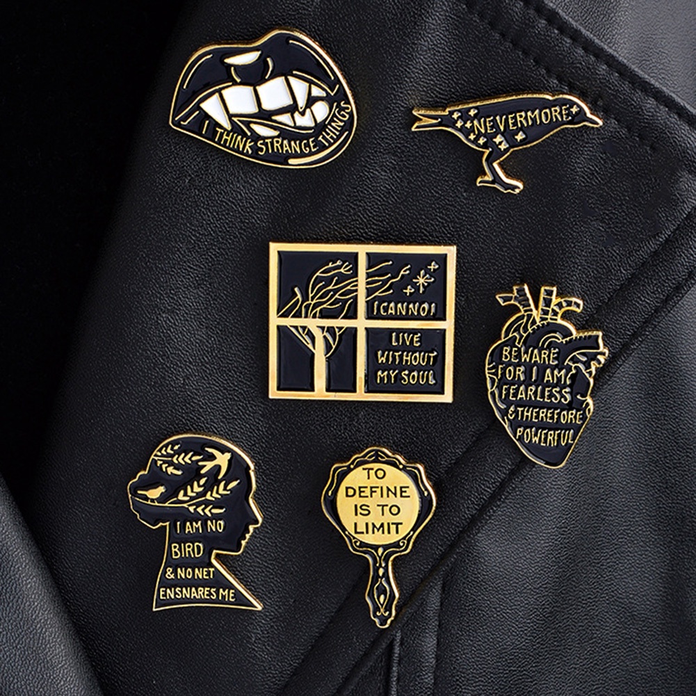 YOML✔Literature Jane Eyre Quote I Am No Bird Enamel Brooch Pin Collar Badge Jewelry