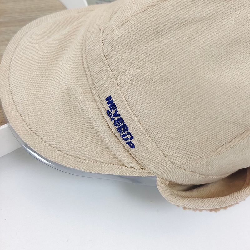 Nón kết len lông cừu vành ngắn che tai chống lạnh phong cách retro thời trang thu đông