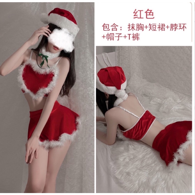Set COSPLAY cô gái Noel chất nhung đỏ mịn màng, nội y sexy cho đêm noel bóng bỏng | BigBuy360 - bigbuy360.vn