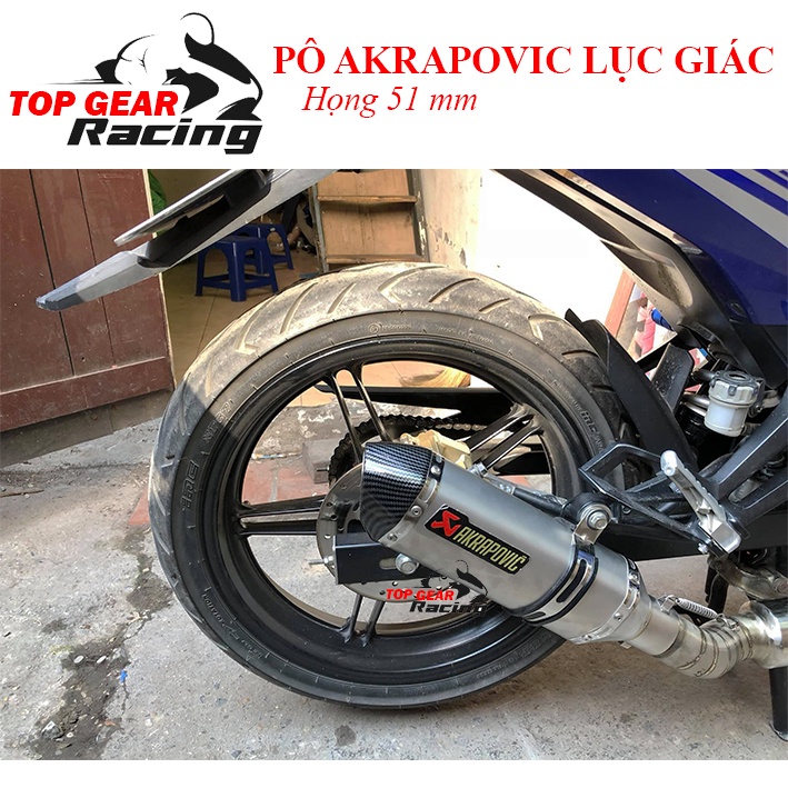 Pô Akrapovic Bạc Các Loại Họng 51mm