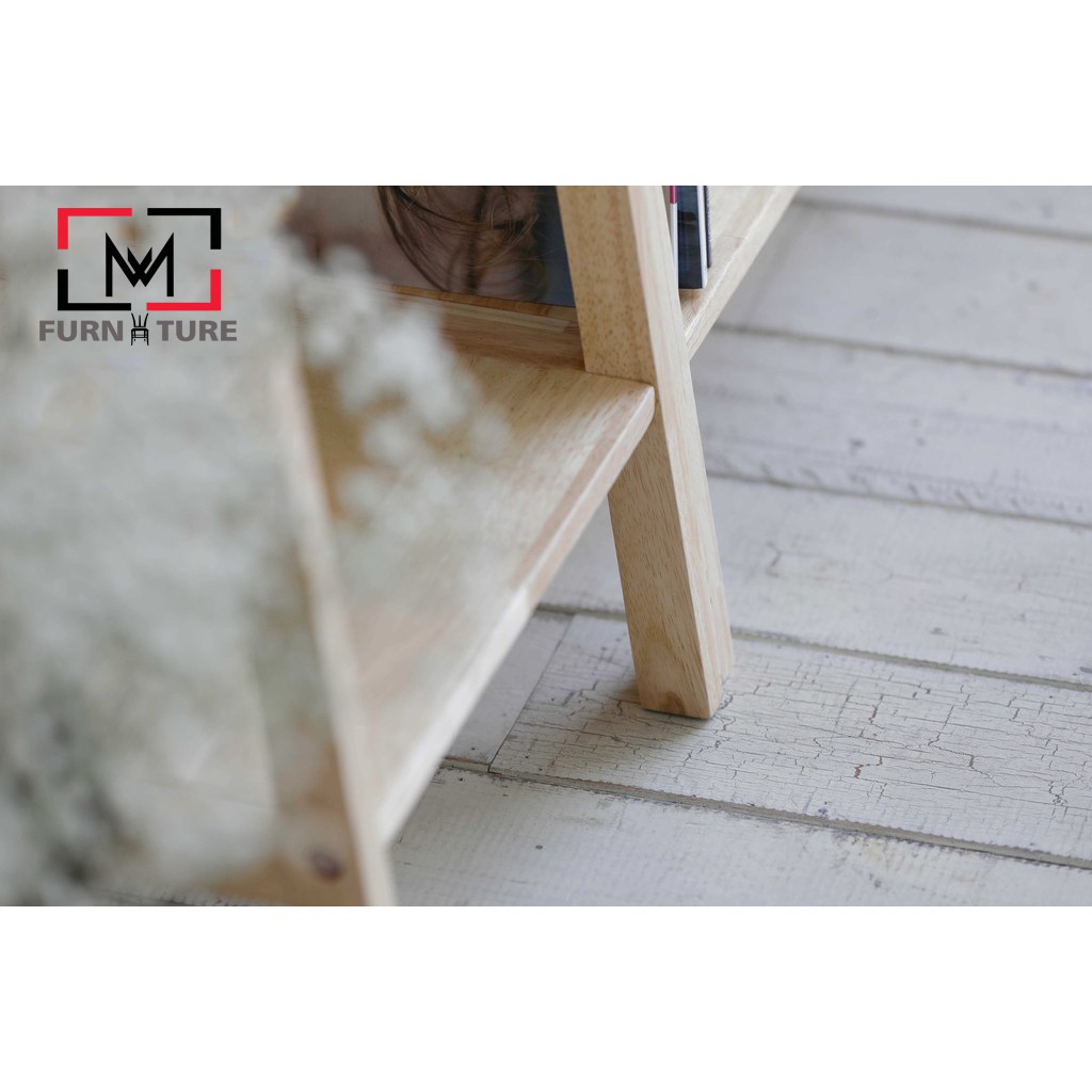 Kệ sách gỗ lắp ráp 4 tầng màu gỗ MW FURNITURE - Nội thất trang trí - size 34x35.5x150cm