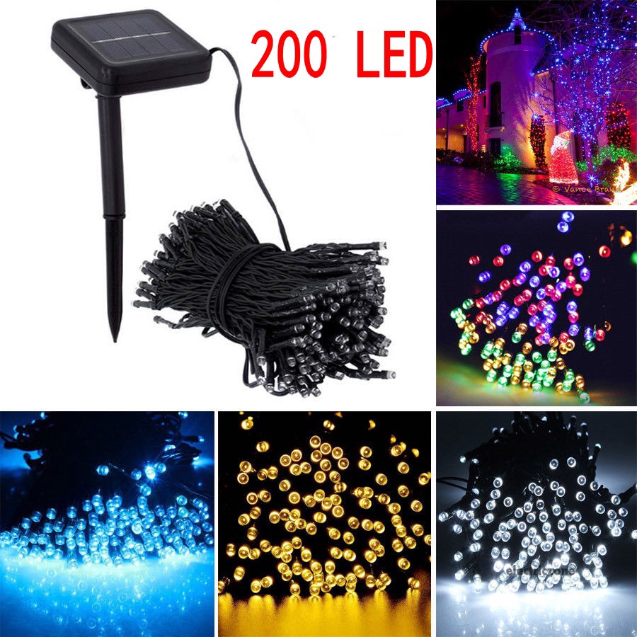 Dây Đèn Led 200 Bóng Dài 22m Sử Dụng Năng Lượng Mặt Trời