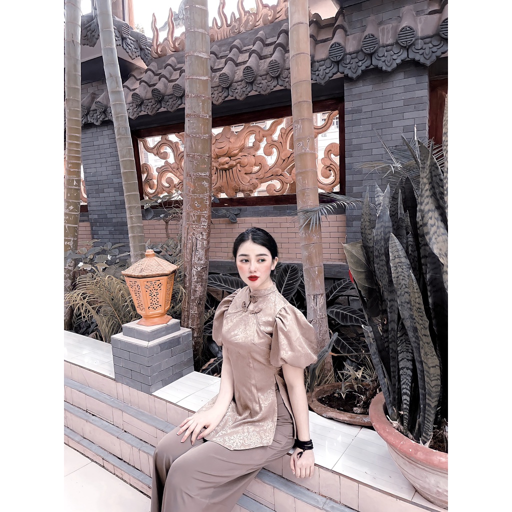 ĐỒ ĐI CHÙA GẤM THƯỢNG HẢI CAO CẤP SJ08 (mẫu cổ kín) | BigBuy360 - bigbuy360.vn