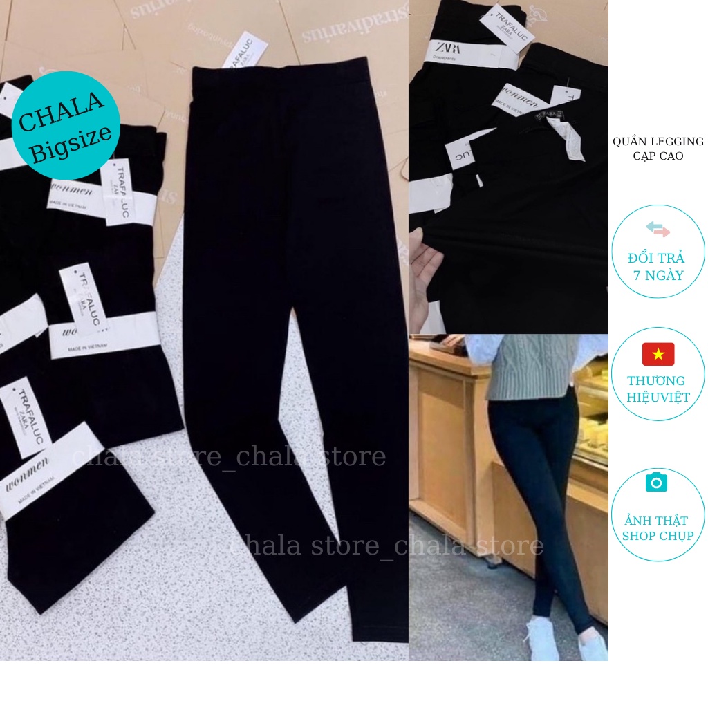Quần Legging Cạp Cao Bigsize Chala Thời Trang Nữ Lưng Cao Dáng Dài