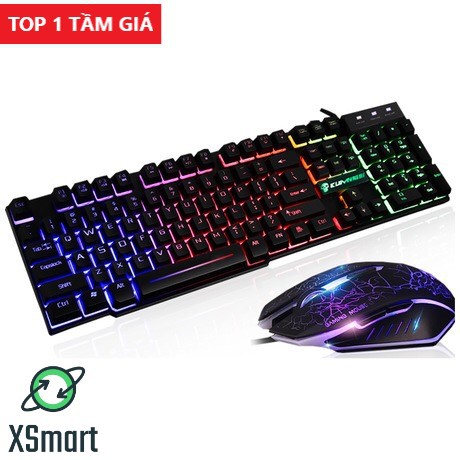 Bộ Bàn Phím Và Chuột giả cơ GAMING T6 LED 7 MÀU CAO CẤP, TẶNG LÓT CHUỘT Game ĐẸP