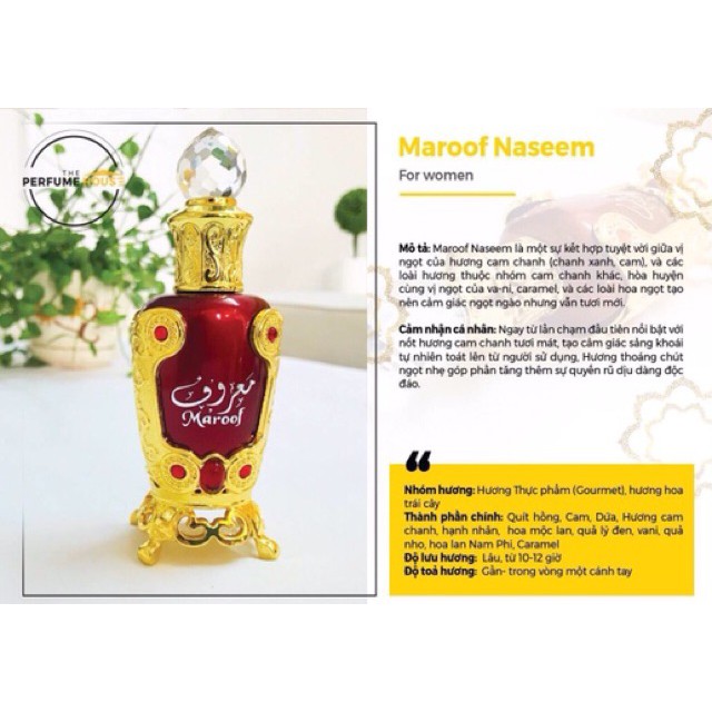 【HOT】☣ Tinh dầu nước hoa Dubai Maroof 35ml Fullbox chuẩn Auth | Thế Giới Skin Care
