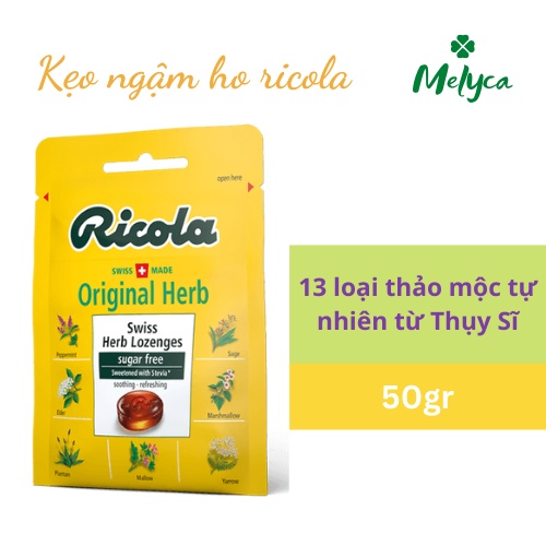 Kẹo ngậm ho thảo mộc Ricola Original Herb 250gr Đức - Shop Melyca
