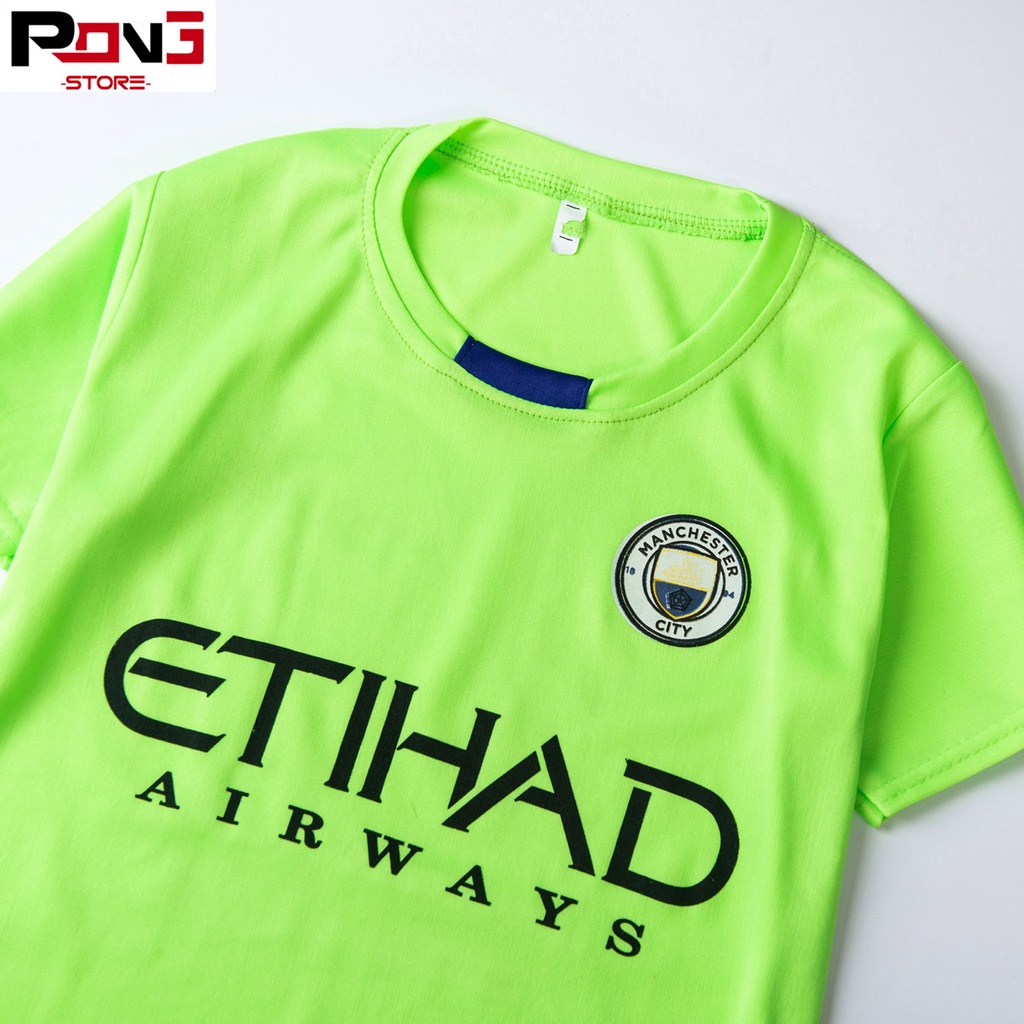 Bộ quần áo bóng đá trẻ em nam,nữ CLB Manchester City chất thun lạnh  cho các bé từ 2 đến 15 tuổi  của Pong__store