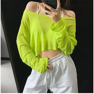 Áo thun trễ vai tay dài quyến rũ cho nữ