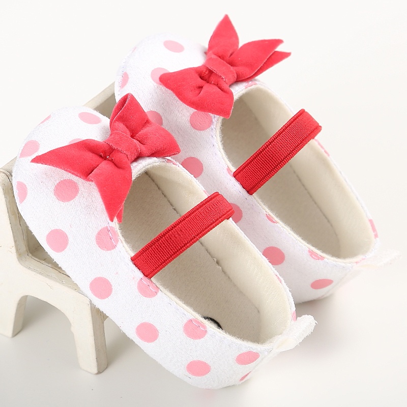 Giày Công Chúa Đế Cotton Đính Nơ Cho Bé Gái Sơ Sinh 0-18 Tháng Tuổi