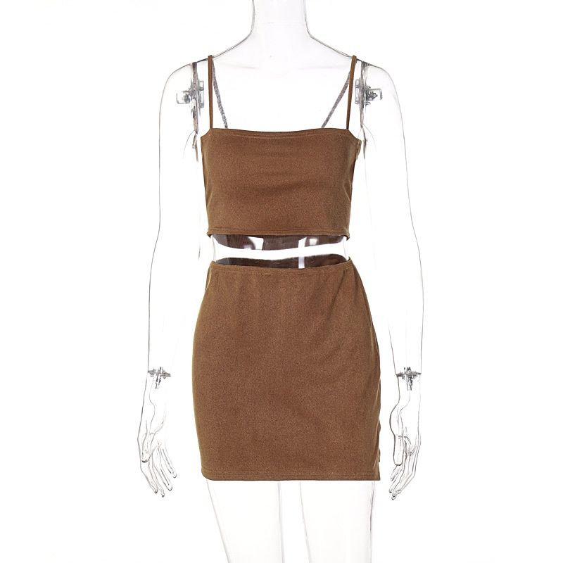 DUNEA Set Áo Sát Nách + Chân Váy Xẻ Tà Quyến Rũ Hợp Thời Trang Cho Nữ